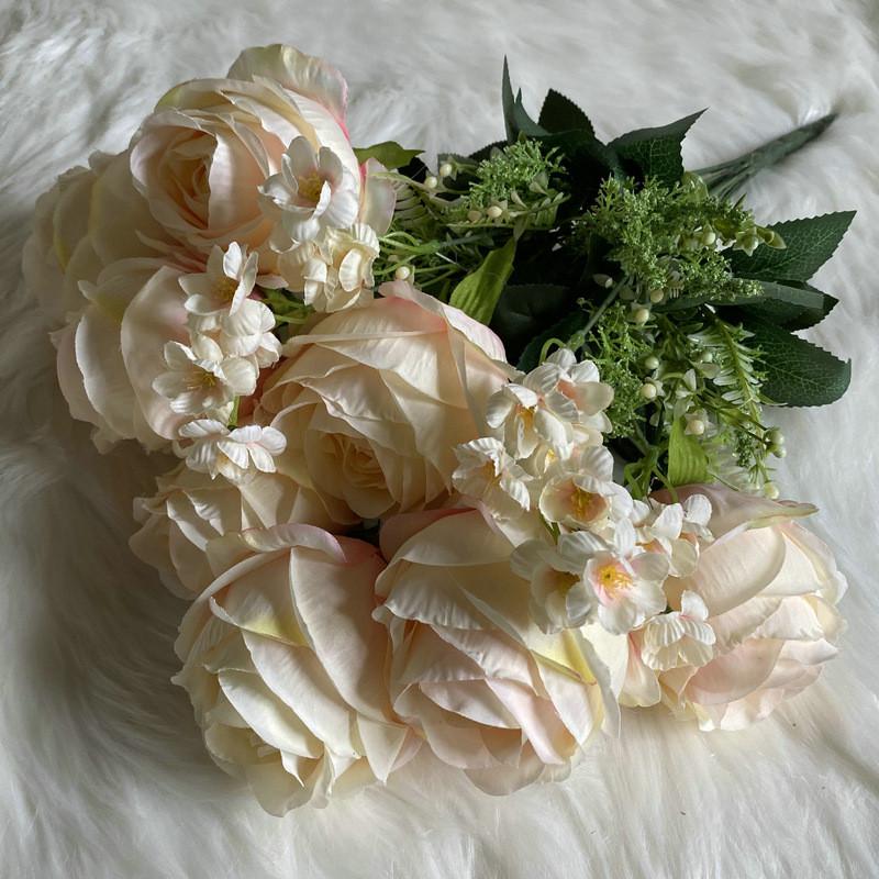 European Wedding Hall Flower Material With Faux Rose For Restaurant Decor