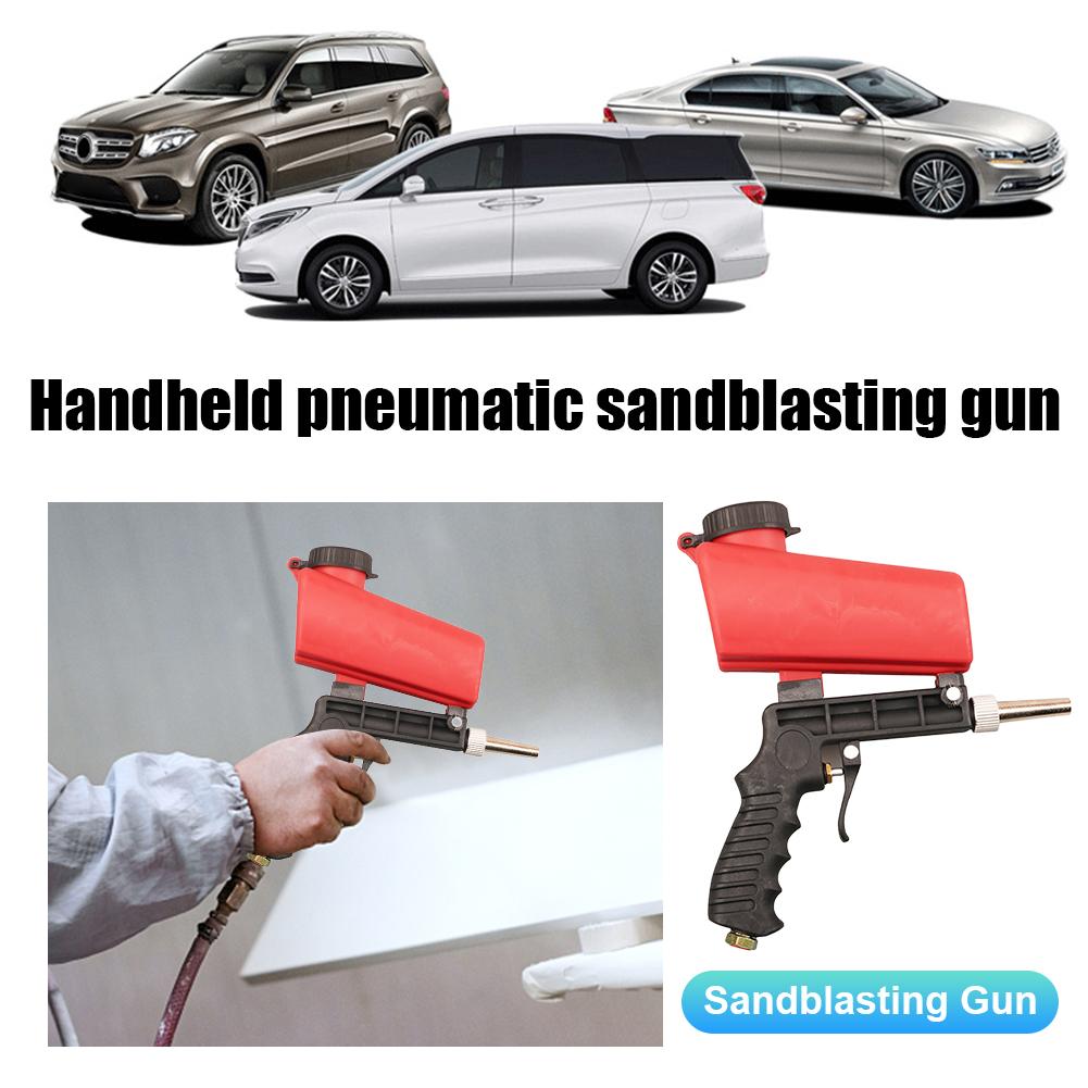 Small Sandblasting Gun Adjustable Handheld Pneumatic Blasting Gun Steel Pneumatic Sand Blaster 700CFM for Polishing Rust Removal