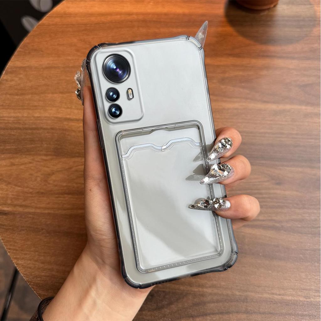Shockproof Clear Casing for Xiaomi 12T Pro,12T,12X,Mi 12 Lite,Redmi Note 12S 4G with Cardholder Case