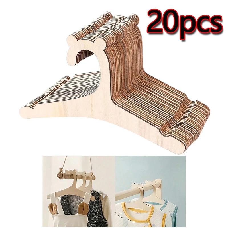 

5/10/20/50pcs Baby Clothes Rack Cute Bear Wooden Children Clothing Hanger Girl Princess Room Nursery Decor for Present Cabides
