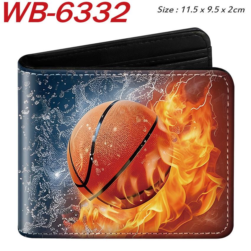 Sports Ball Bifold Wallet Football Basketball Rugby Pattern Student Coin Purse Card Holder Leather Short 1pcs