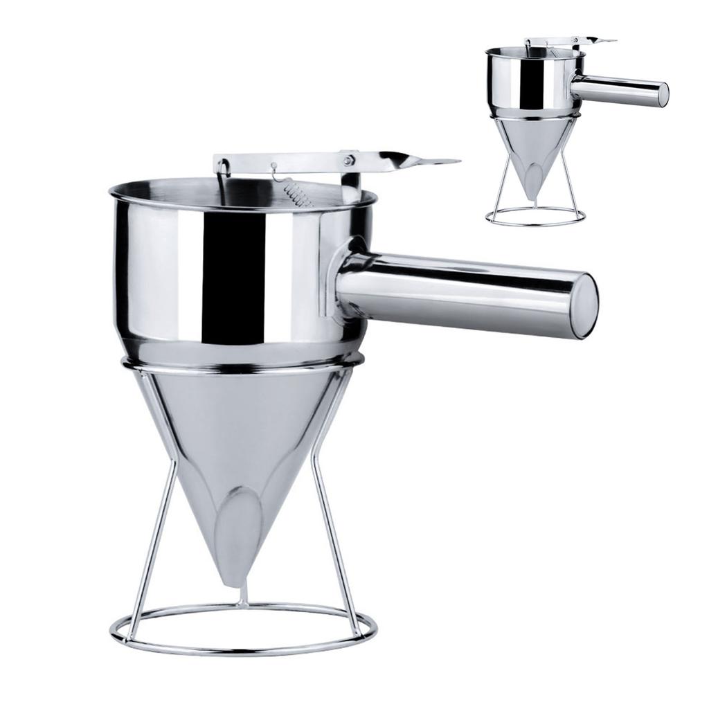 Edelstahl Pfannkuchenteig Spender Trichter Große Kapazität Konischer Trichter mit Gestell