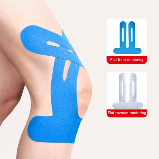 5 Pcs Precut Kinesiology Tape for Knees Latex Free Knee Tape for Pain Relief Waterproof Elastic Athletic Tape for Knee Support Stability
