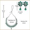 Oxidised  Pear Shaped American Diamond Studded Necklace Earrings Jewellery Set for Girls and Women