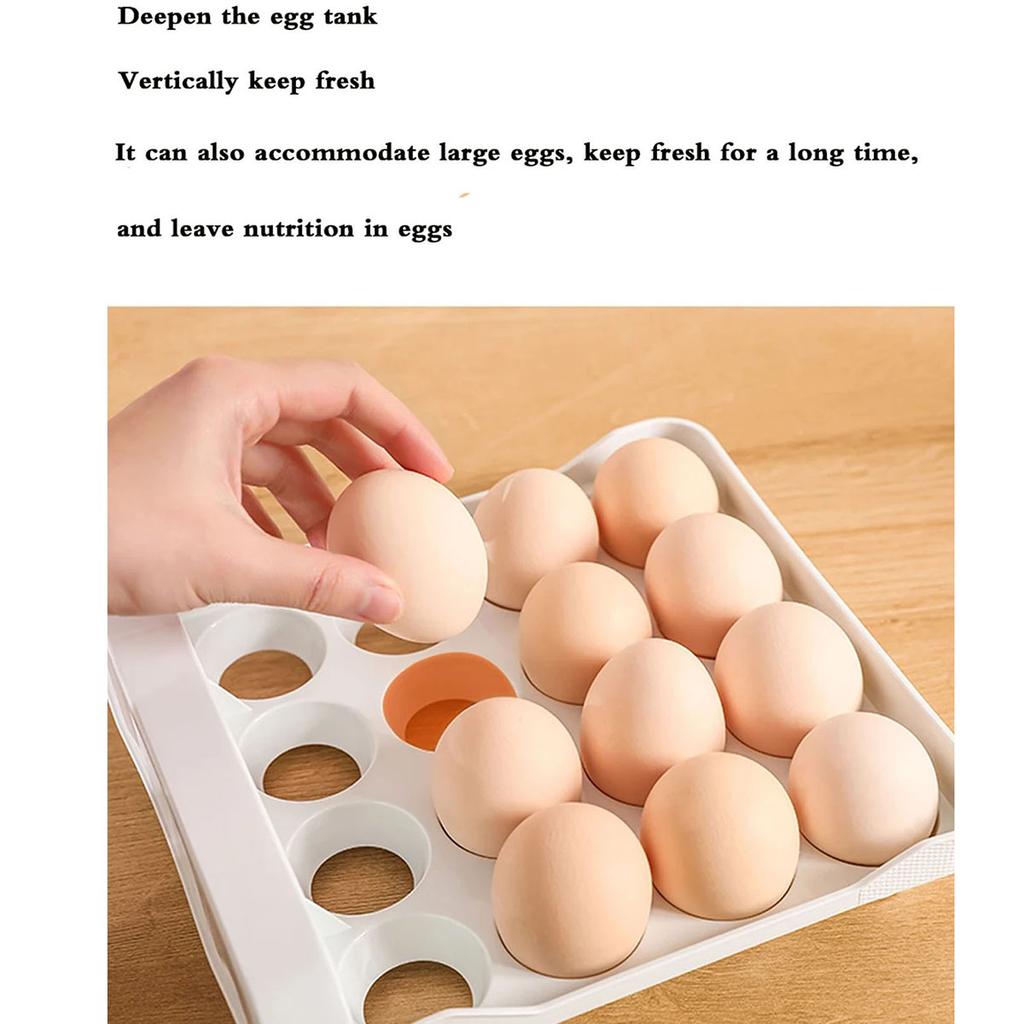 1pcRefrigerator egg storage box drawer type crisper kitchen egg carton tray can be stacked double-layer egg shelf