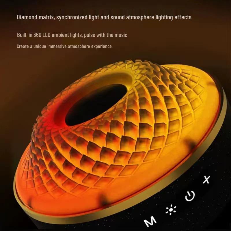 L-98 Fifth Gen Bluetooth Glass Speaker with High-Quality Sound & Subwoofer, Desktop Atmosphere Light