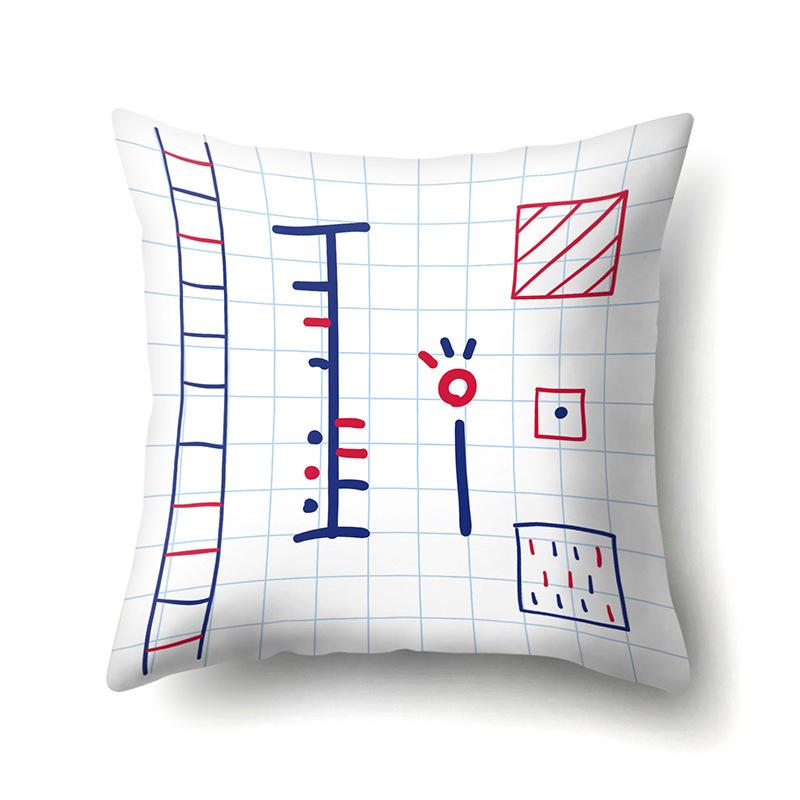 Polyester Pillow Case Decoration Home 26 English Letter Printing Pillow Case British Style Bedside Cushion Cover