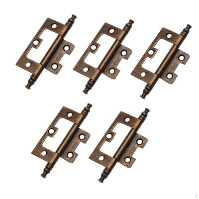 5x Bronze Einlassscharnier mit Zierknauf