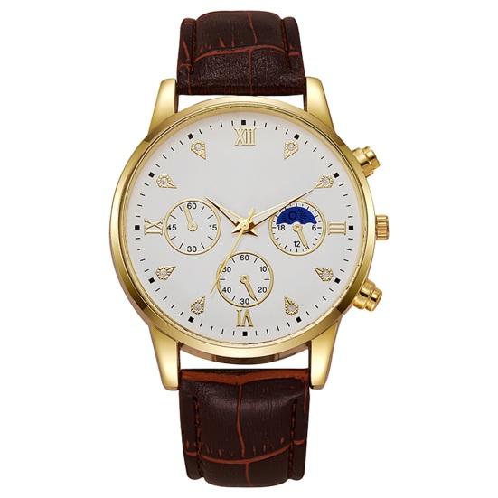 Men s Analog Quartz Minimalist Watches Leather Strap Three-Hand Watch Classic Business Watch A