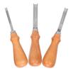 3pcs Leather Edger Professional Trimming Working Kit with Wooden Handle for DIY Craft Leather Cutting