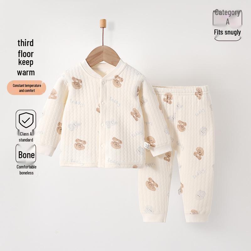 Jingqi Pure Cotton Baby Warm Underwear Set for Boys & Girls - Autumn & Winter Collection