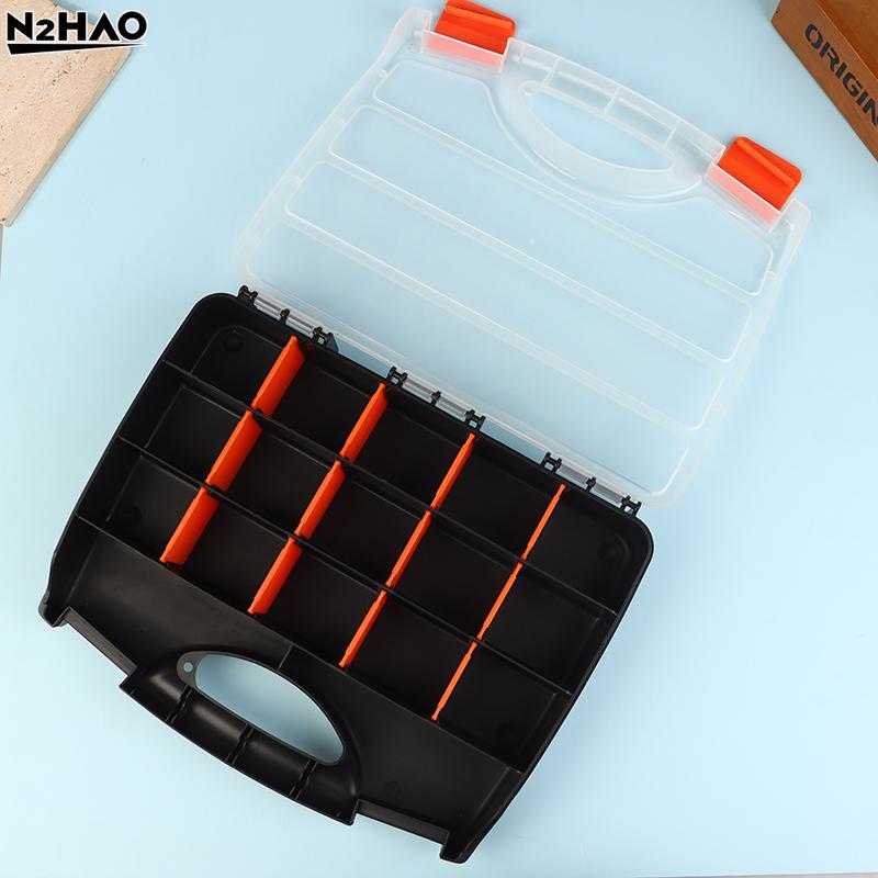 Organizzatori e Contenitori per Attrezzi Contenitore in Plastica Scomparto Regolabile Staccabile Cassa per Attrezzi Ferramenta Elementi di Fissaggio Viti