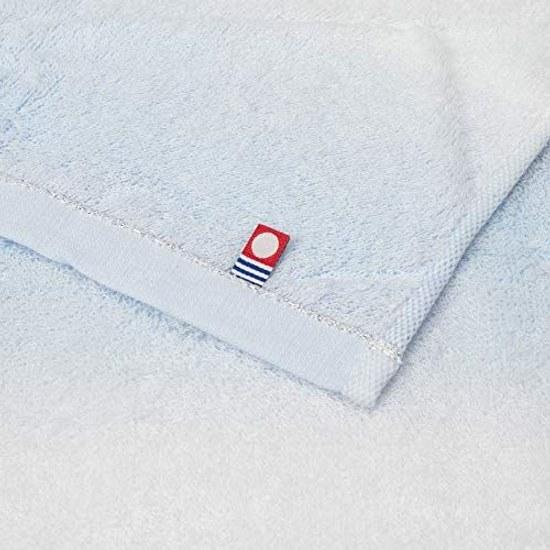 Nishikawa Imabari Towel Gift Face 1 Piece White Color 100 Cotton Soft Made Japan Box Included Blue