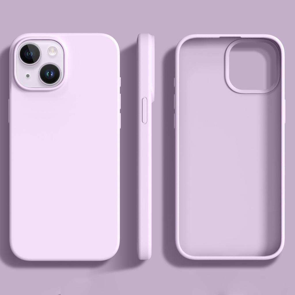 For iPhone 14/13 Case Ultra Thin Liquid Silicone+PC Anti-Scratch Phone Cover
