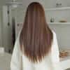 Women’s Long Straight Wig Natural-looking Heat-Resistant Synthetic Full Wig with Bangs