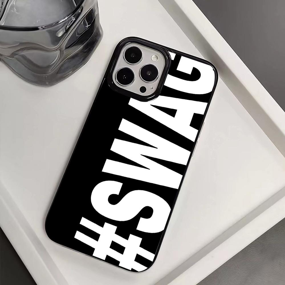 Creative SWAG Letters Phone Case for iPhone 17 16 15 14 13 12 11 Air Pro Max X XS XR XSMax 7 8 Plus PC Cover Funda Capa Coque