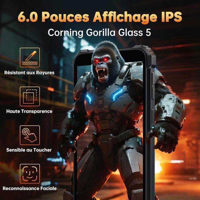 Telephone Portable Incassable OUKITEL G3 16GB+128GB Écran 6" 6300mAh Smartphone Robuste Android 14 13MP Dual 4G SIM/GPS Noir