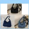 Borsa Tote Grande in Denim Stile Vintage con Tasca Interna per Lavoro e Uscite nel Weekend