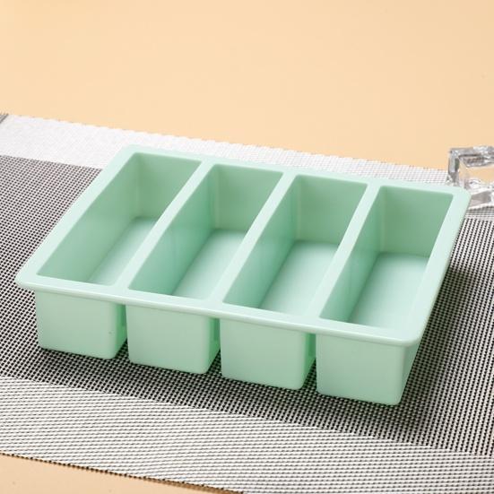 Ice Cube Non-sticky Tray Multi-purpose Flexible 4 Grids Long Silicone Ice Cube Pudding