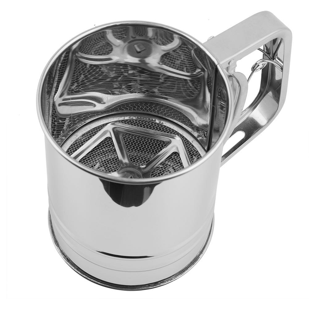 Stainless Steel Manual Flour Sifter Sieve Flour Strainer Kitchen Cooking Baking Tool