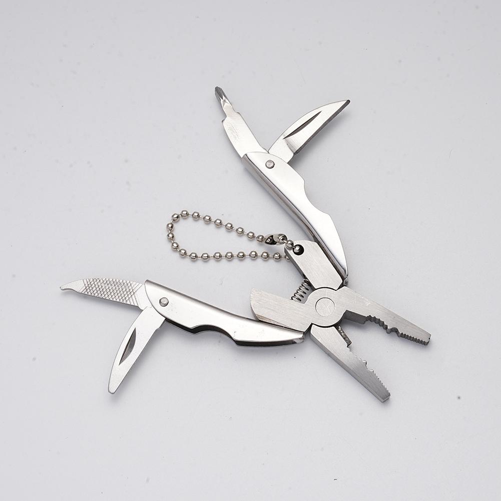 Outdoor Keychain Pliers Multifunction Folding Plier Mini Steel Folding Keychain Screwdriver Portable Camping Tools