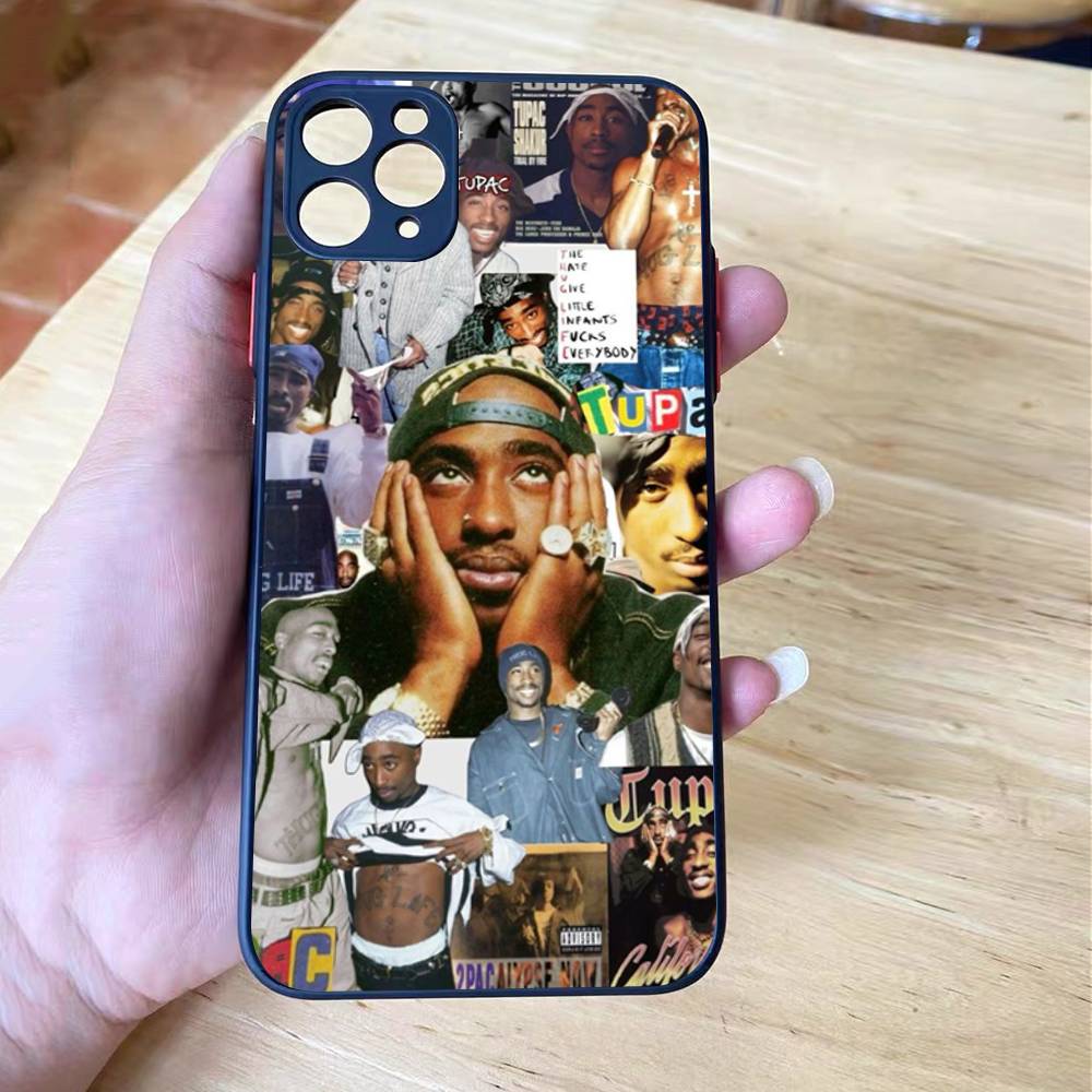 Rapper 2Pac Singer Tupac Cover For iPhone X XS 11 12 13 14 15 16 pro MAX mini Phone Case Matte shockproof