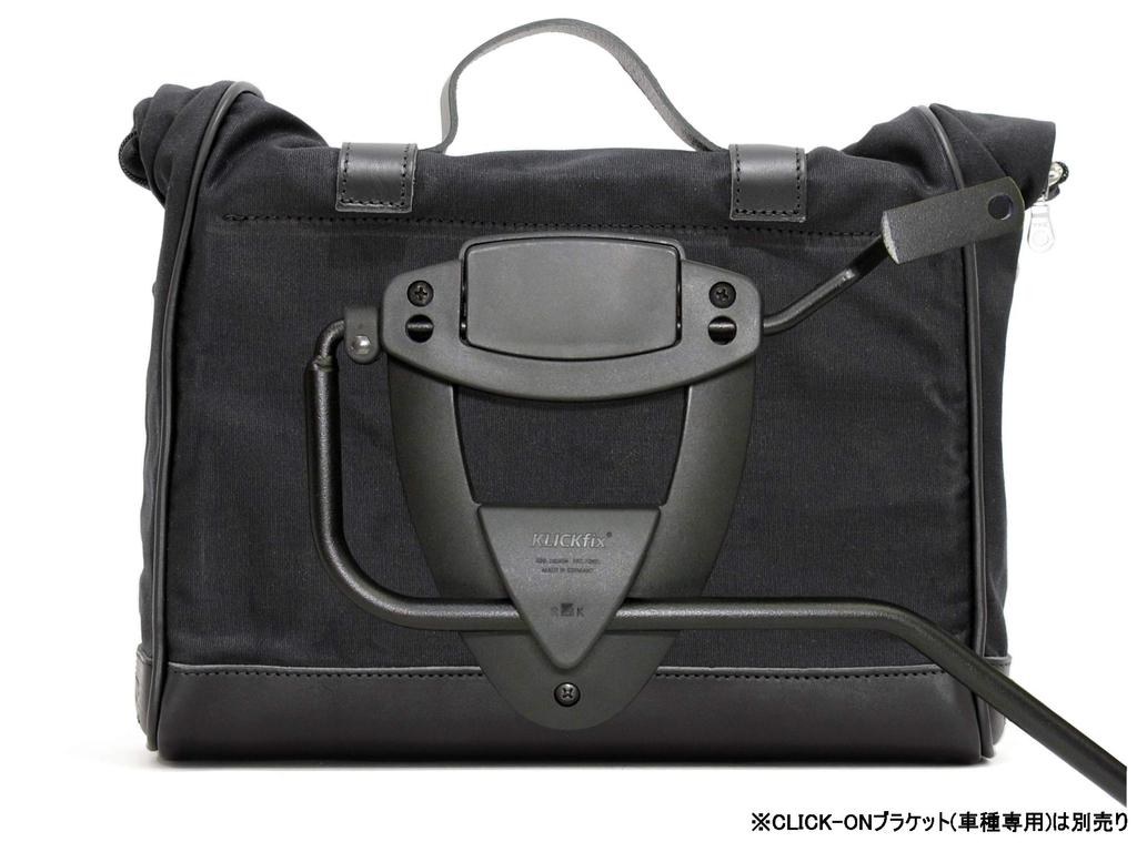 LONGRIDE Heritage Saddle Bag Roll Top Black HQR133WBLA CLICK-ON (9.5L)