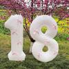 2pcs101.6cm Pink Bow Decoration White Digital Balloon for Birthday Anniversary Wedding Graduation Season New Year Decoration