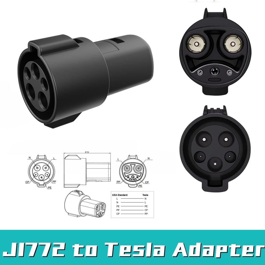 Xiaomi Charging Converters Socket EV Adapter Type1 to J1772 To for Tesla Model 3 S Y X EV Charger Adapter Latch Electric Vehicle Cars