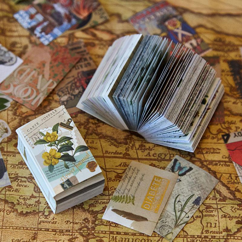 Journamm 200 pcs Retro Memories Era Angel Material Paper Scrapbooking Card Making Journaling Project DIY Retro Background Paper