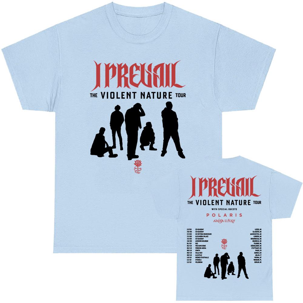 La T-SHIRT VIOLENT NATURE Tour 2026 I Prevail Punk Band T-shirt Unisex Streetwear Hip Hop T-shirt Larga Stampata