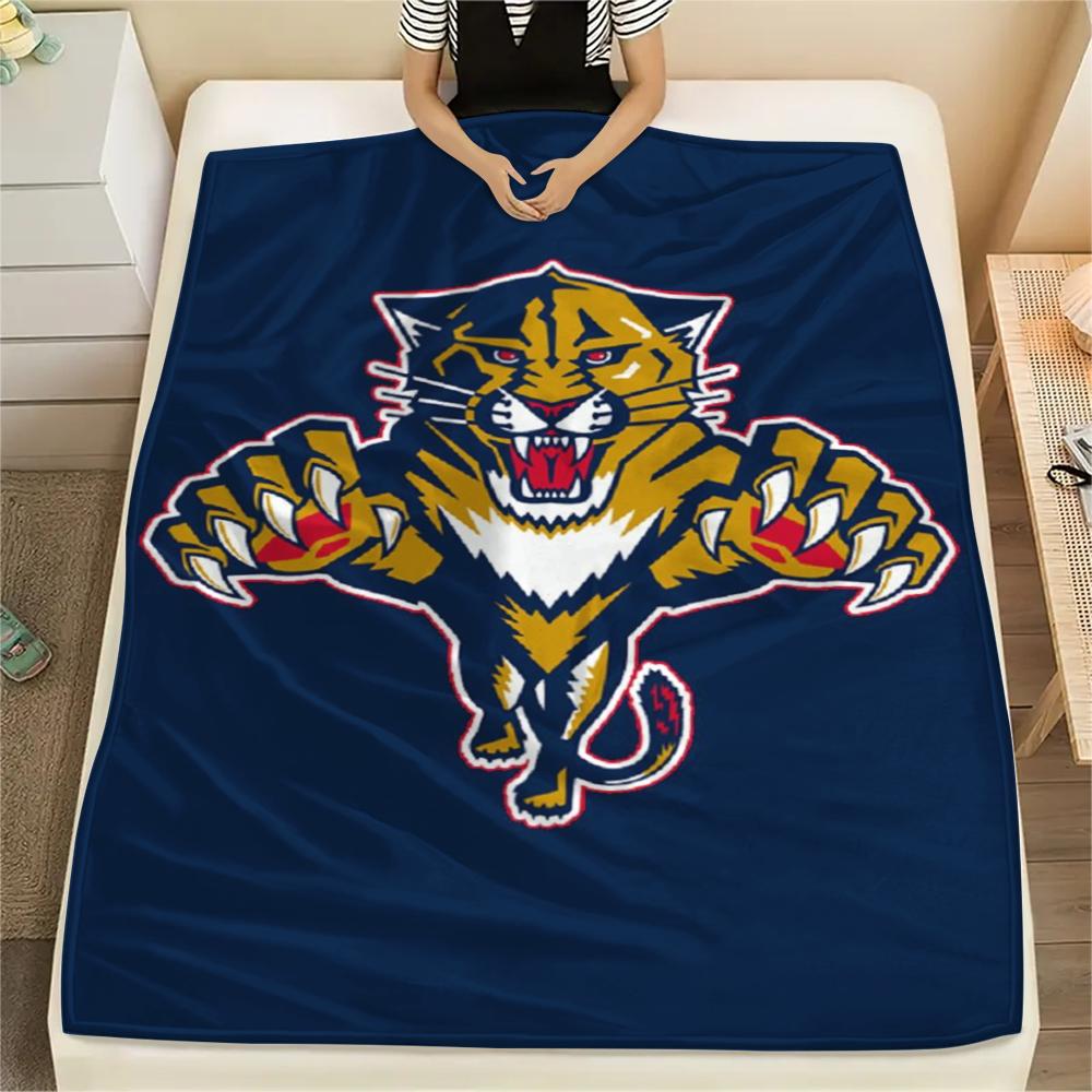 1PC Florida Panthers Print Flannel Blanket, High Quality Comfortable for All Seasons, Home Decor, Warmth and Comfort, Perfect for Christmas Gifts