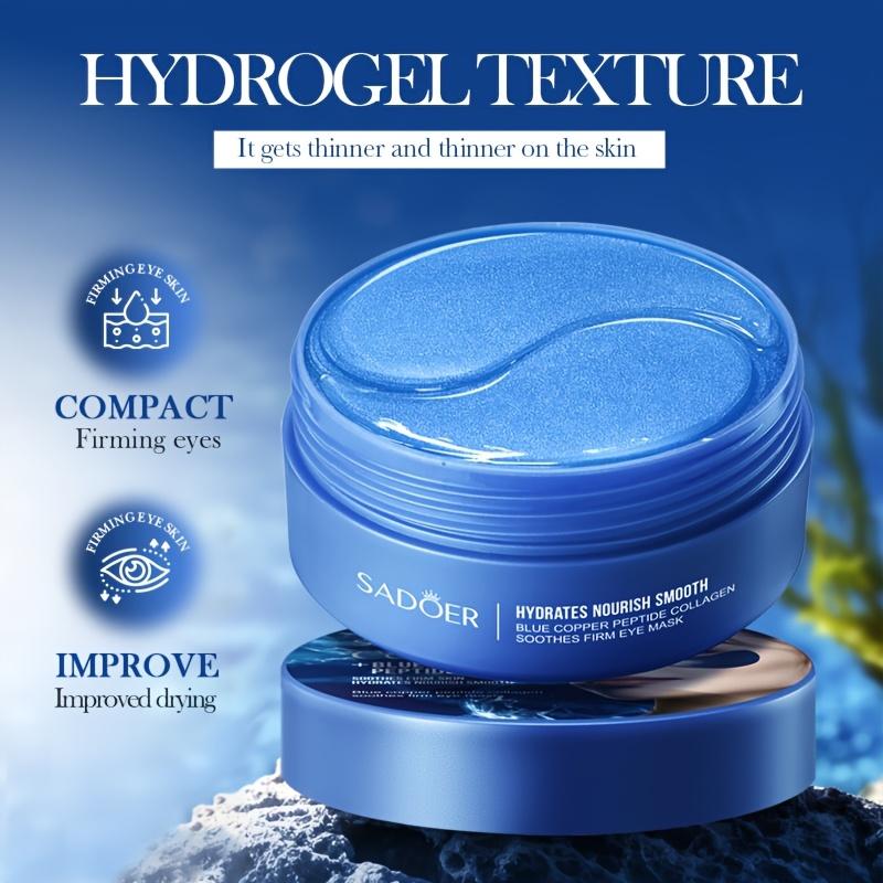 60pcs SADOER Blue Copper Peptide Crystal Collagen Eye Mask Anti Dark Circles Ant -Aging Anti Wrinkles Moisturizing Eye Patches Skin Care