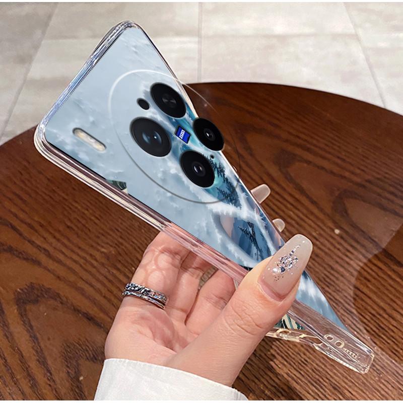 Green Fluffy Cartoon Rabbit Pattern Phone Case For Vivo X300 Pro Transparent TPU Soft Cover Shockproof Couple Protective Shell