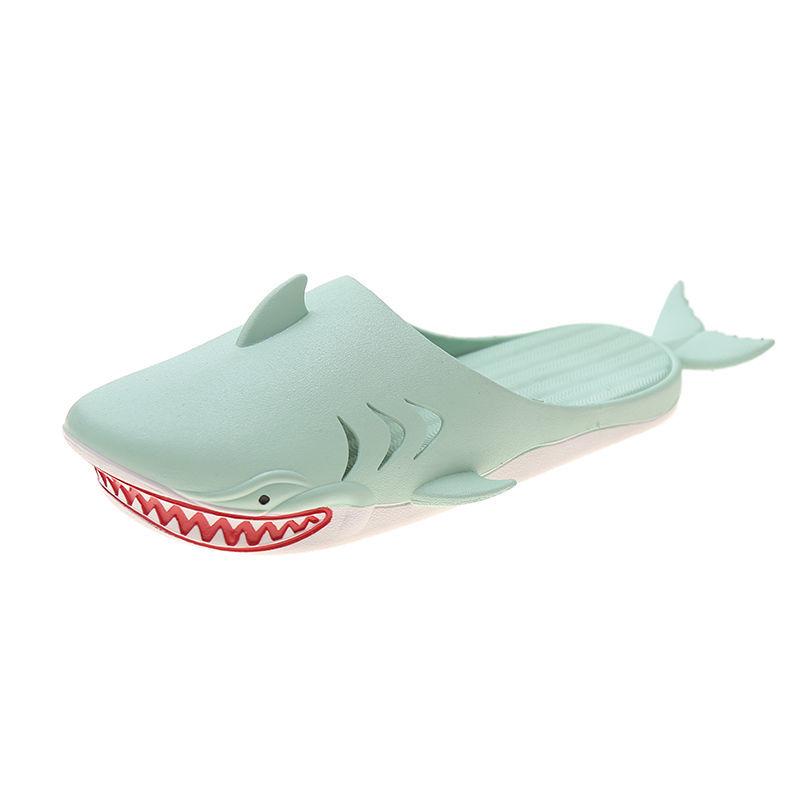 Creative Streetwear Slides Men Red Shark Slipper Summer Blue Slides Male Boys Outdoor Beach Shoes Man Fish Slippers For Swimming