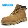 Men's Boots Warm Plush Fur Winter Shoes Man Suede Leather High Top Outdoor Fashion Sneakers Male Motorcycle Boots New Snow Shoes