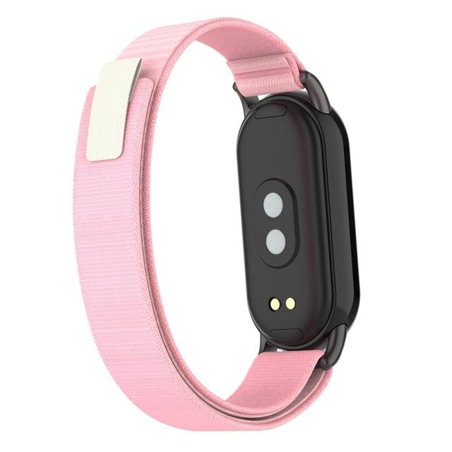Nylon Breathable Strap for Xiaomi Mi Band 8 Wristband Bracelet Metal Head Particles Summer Replacement Belt