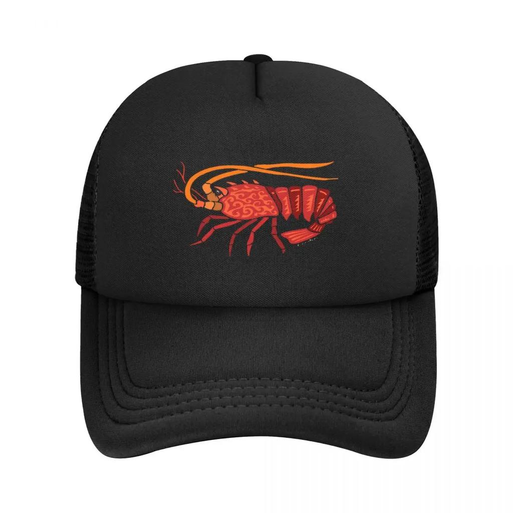 California Spiny Lobster Design Mesh Baseball Caps Snapback Fashion Baseball Hats Breathable Casual Casquette Outdoor Unisex
