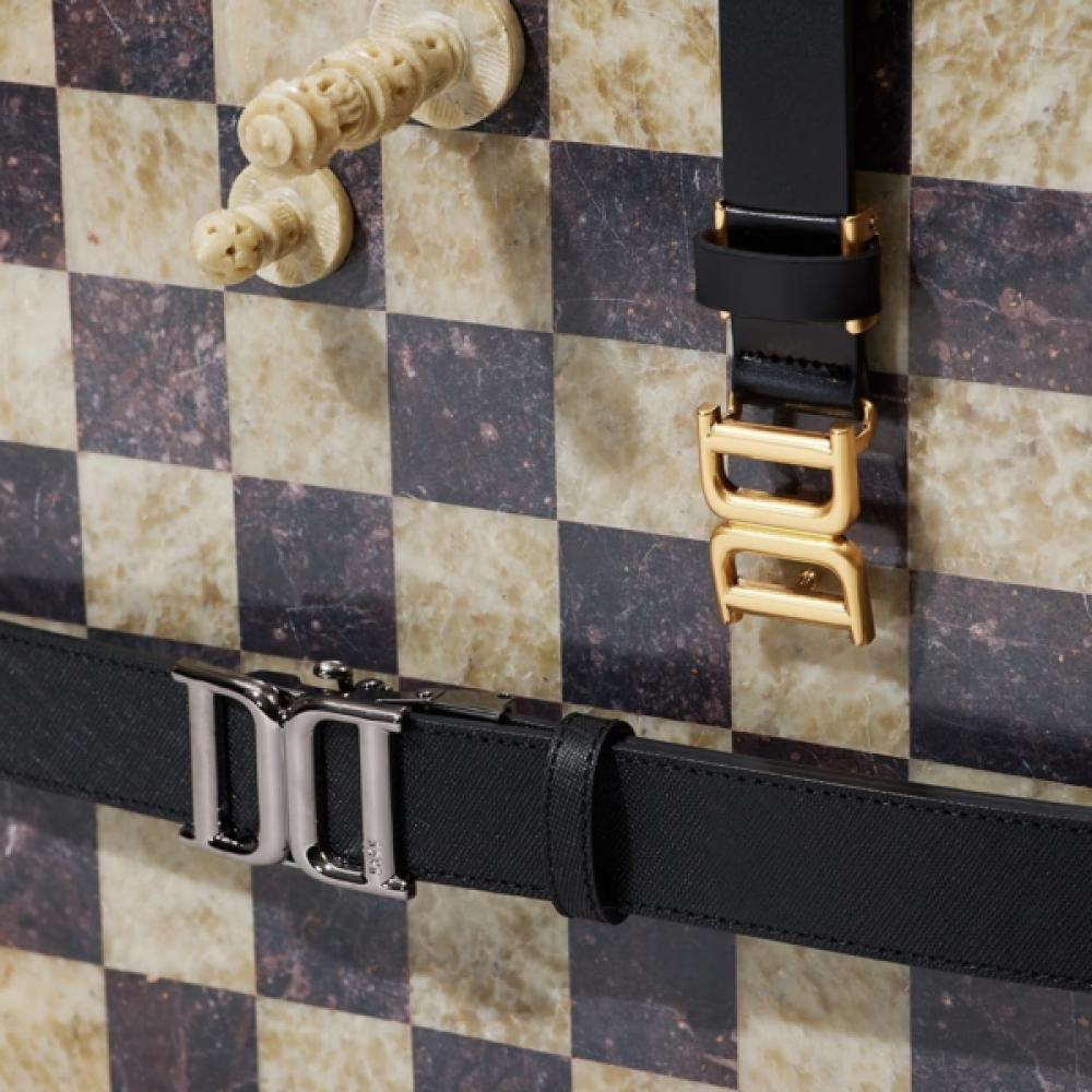 Daks Women Black Cowhide Metallic Buckle Belt 25mm Dbbe6f793bk Single option