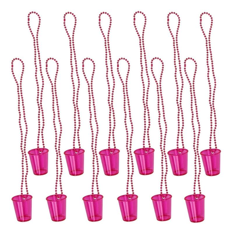 12Pcs Oktoberfest Bead Necklaces Beer Mug Bead Necklaces Shot Glasses on Beaded Necklace Oktoberfest Party Supplies