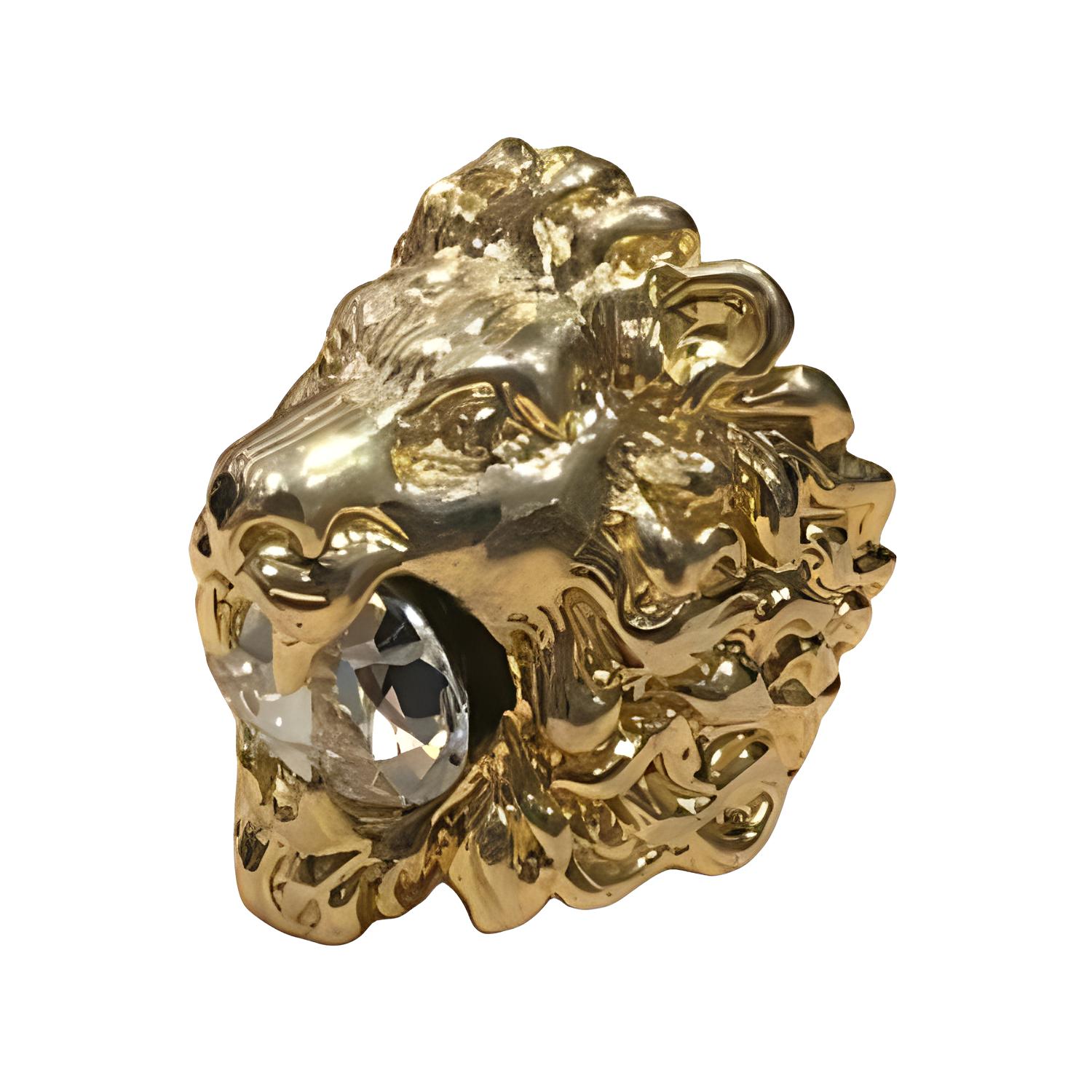 Gucci Crystal Lion Head Fashion Jewelry Crystal Gold Plated Ring Unisex rings 402763-J1D50-8062