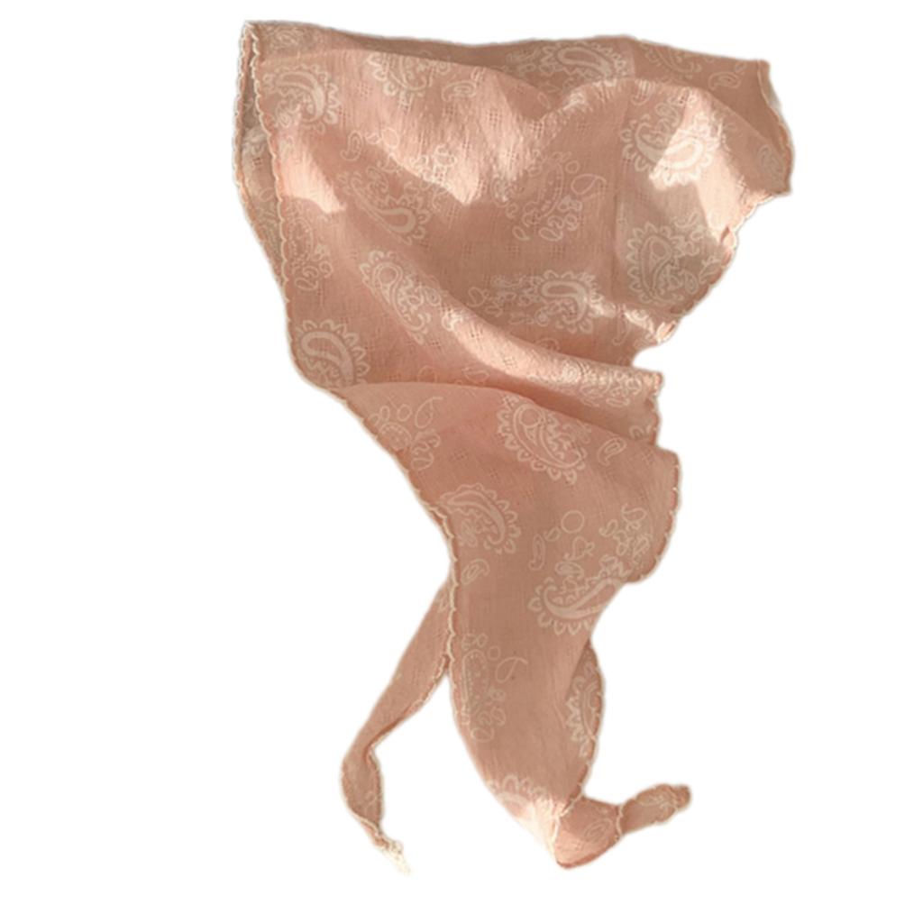 Multiuse Flower Print Headscarf Thin Headwrap Photo Bandana for Women Fashionable Head Covers for Spring Music Festival