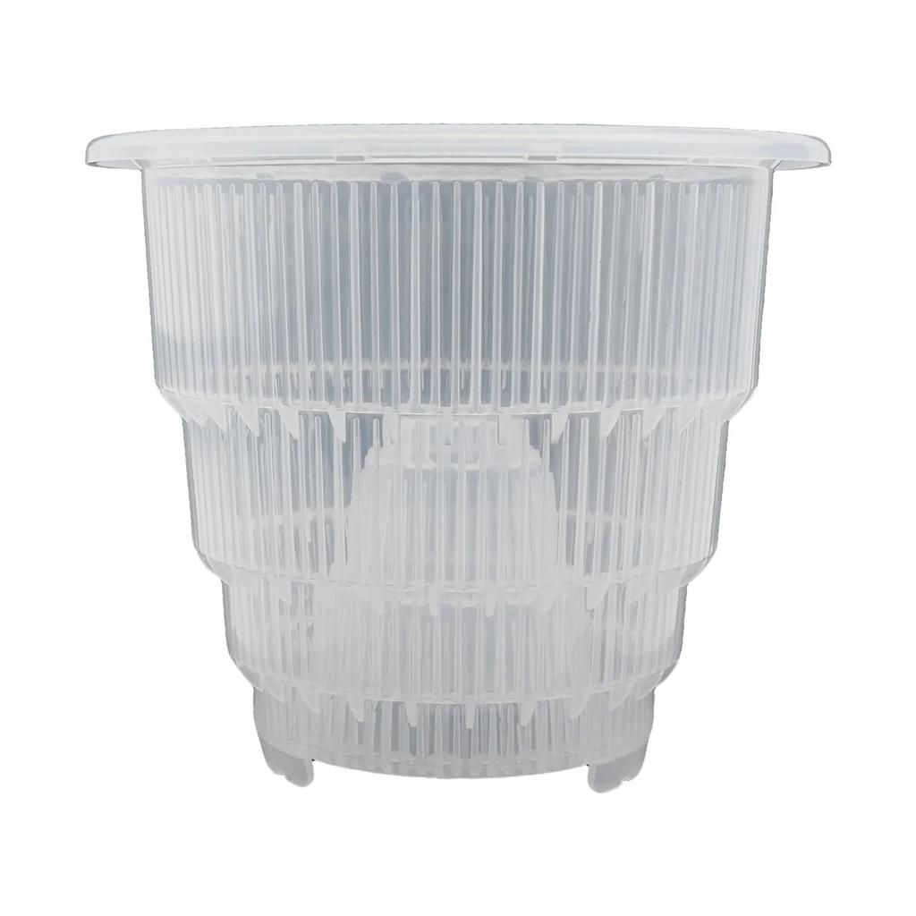 Resin Orchid Flower Pot Featuring Patented Root Guide And Ventilation Holes For Maintaining Proper Drainage And Root Aeration