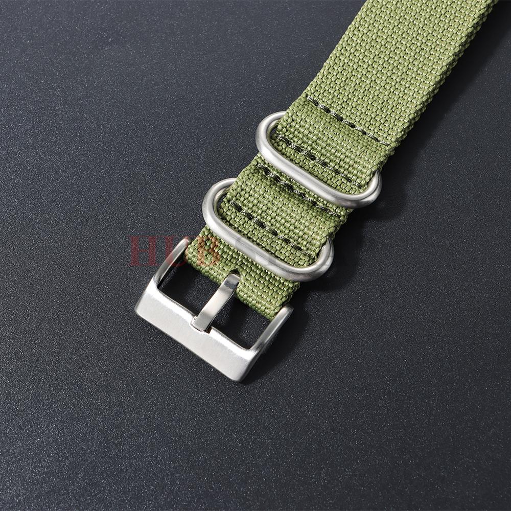 Fashion Ribbed Nylon Watchband Replacement Bracelet Men Women Nylon Watch Band With Silver Pin Buckle 20mm 22mm Universal Strap