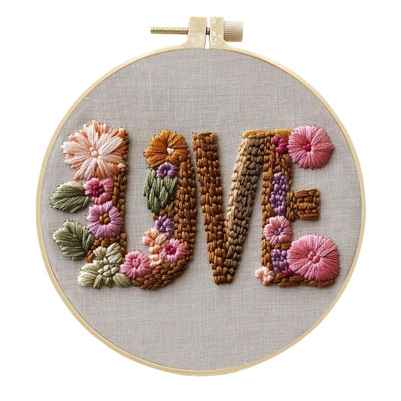 

1pc Valentine s Day Embroidery DIY Fabric Craft Kit with Tools 20cm