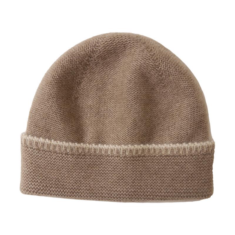 Unisex 100% Pure Cashmere Beanie with Ear Protection - Autumn/Winter Casual Knit Hat