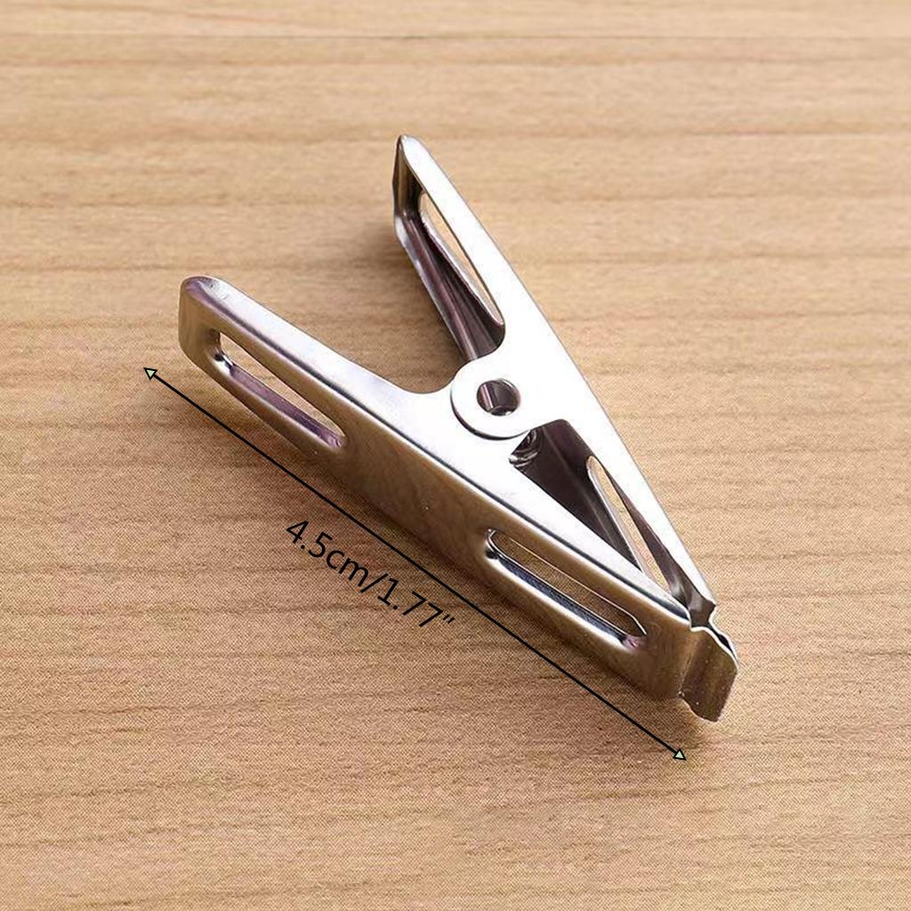 40Pcs Stainless Steel Clothes Clips Metal Laundry Pegs Strong Spring Towel Sock Clothespins Food Sealing Photos Hanger