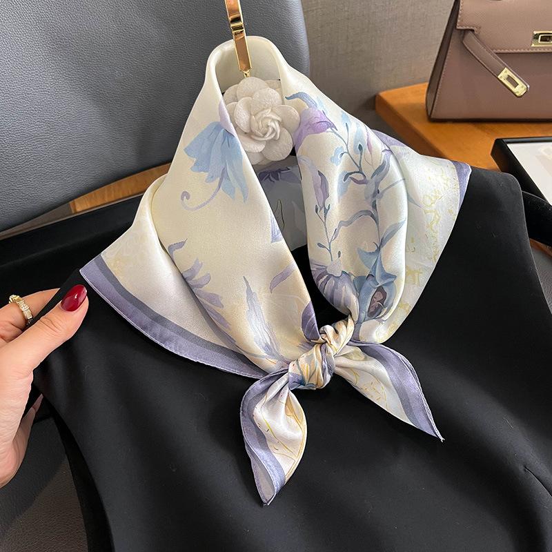 100% Real Silk Scarf Women Square Neck Tie Wrist Shawls Wraps for Ladies Foulard Scarves Pashmina Female Hijab Bandana bufanda