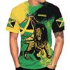 Jamaica Flag Emblem Graphic T Shirt For Men 3D Print Jamaican T-Shirt Tops Short Sleeve O Neck Mens Tee Shirts Streetwear