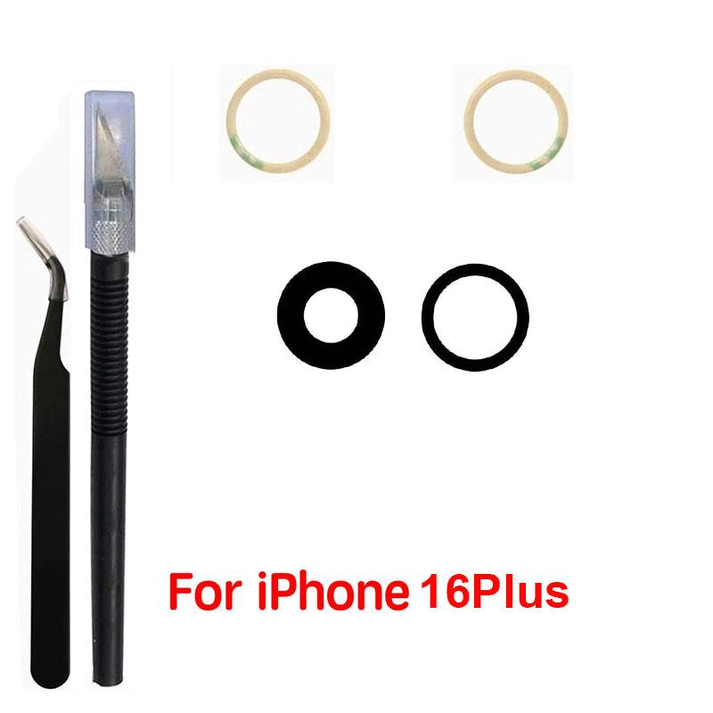 1 Set Glas für Rückkameraobjektiv für iPhone 16 16Plus 16Pro Max Reparaturteile für die Rückkamera mit 3M Klebeaufkleber & Werkzeugsets